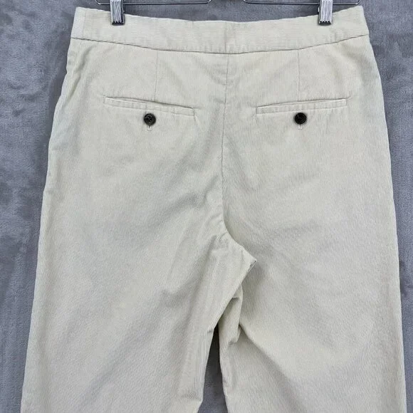 Soeur Otto Trousers Ivory Corduroy Straight Leg Pants 100% Cotton